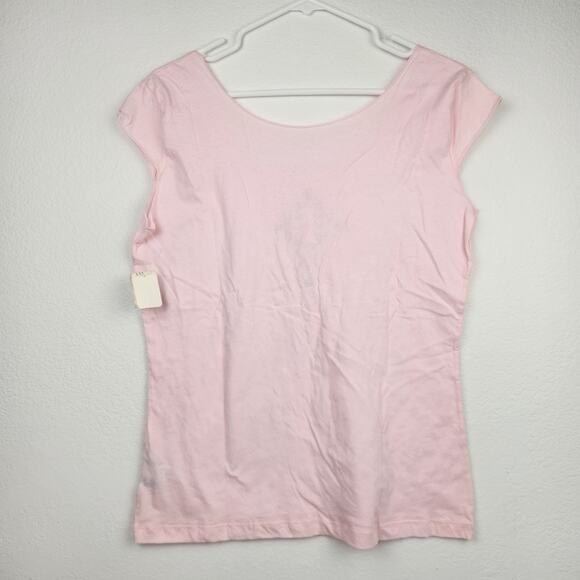 Moto XXX T-Shirt Pink Vintage Size Large Women Cap Sleeve Scoop Neck NWT - Picture 3 of 6